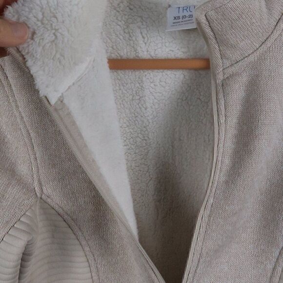 TIME AND TRU TAN OATMEAL HEATHER ZIP UP FLEECE JACKET WITH POCKETS SIZE XS - Picture 6 of 9